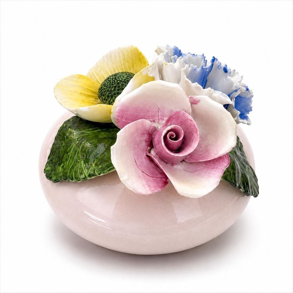 Vintage Crown Royal Bone China Flower Arrangement | Handcrafted Floral Posy Pink